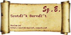 Szoták Bernát névjegykártya